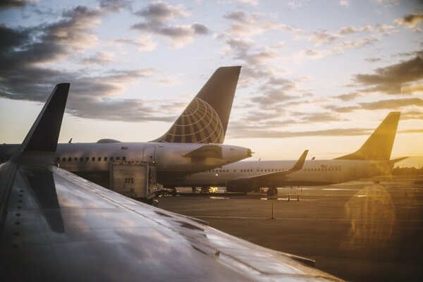 Planes in preparation for departure