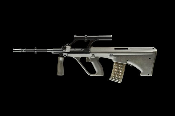 Army universal rifle on a black background