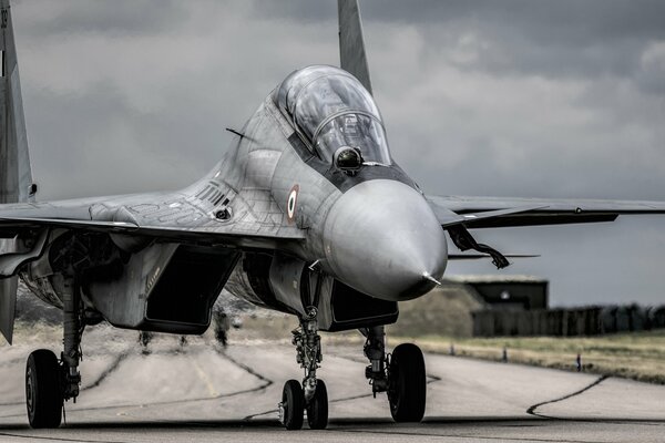 Multi-purpose fighter on the runway