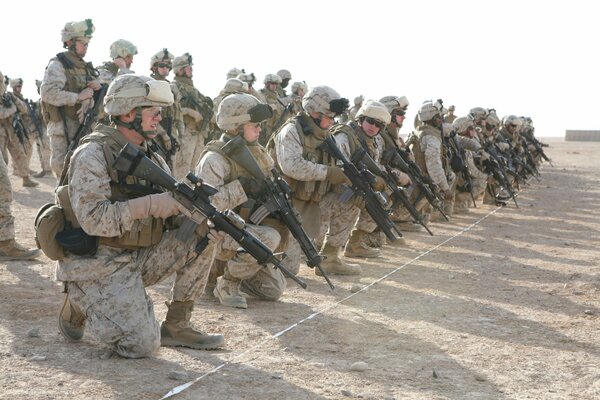 A company of soldiers. marines