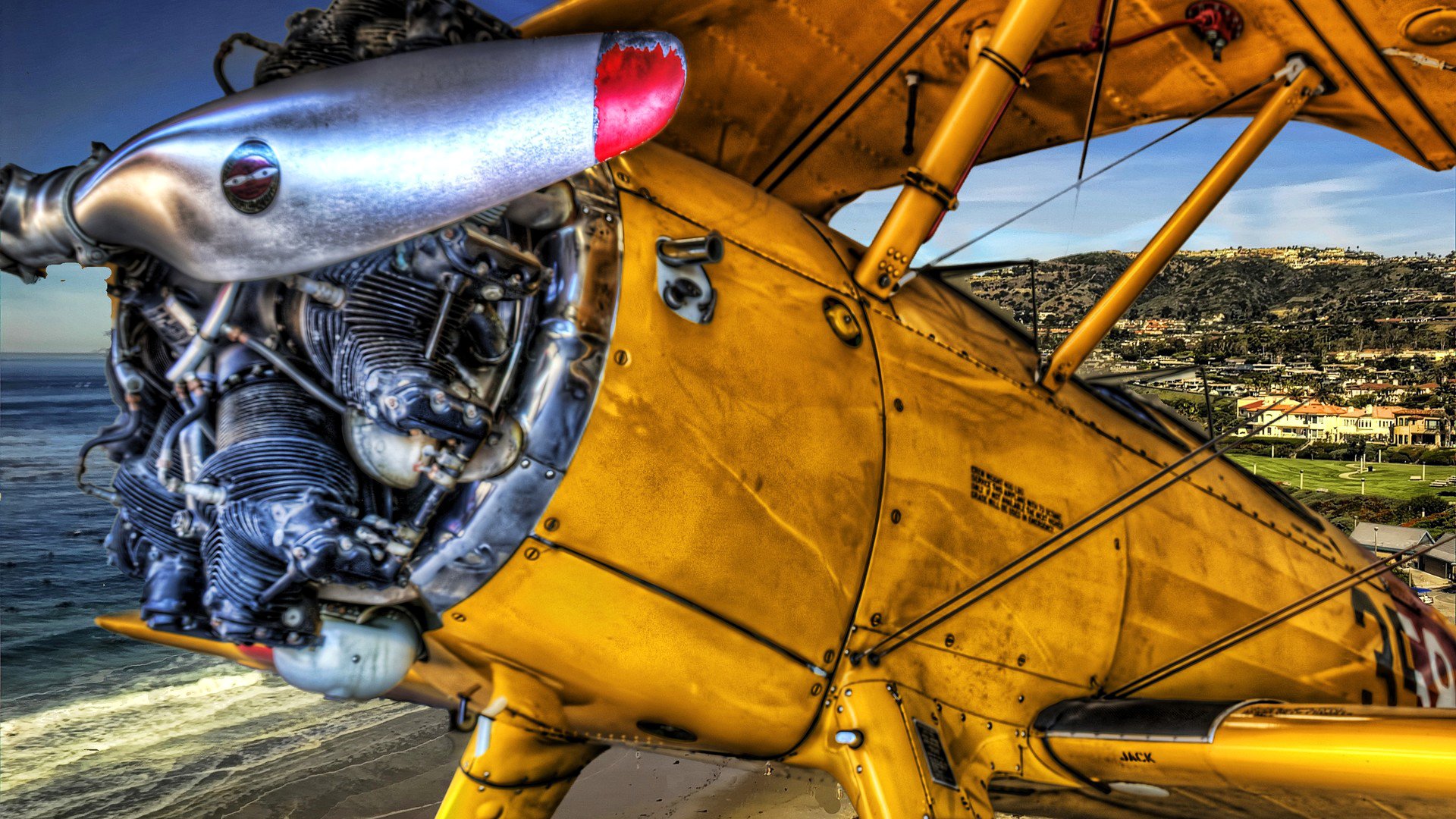 hdr propeller flugzeug flügel himmel landschaft