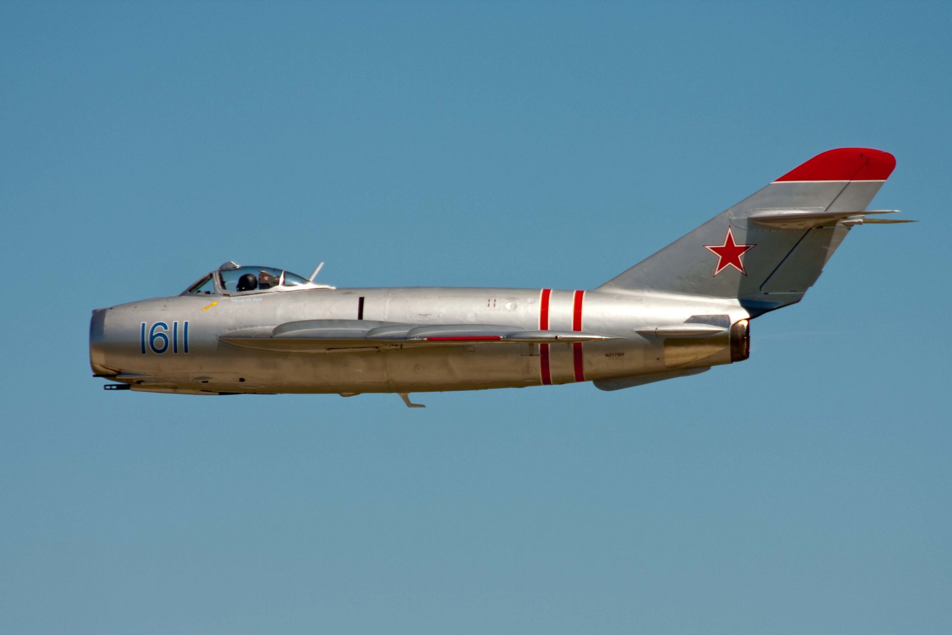 mig-15 sovietico combattente volo