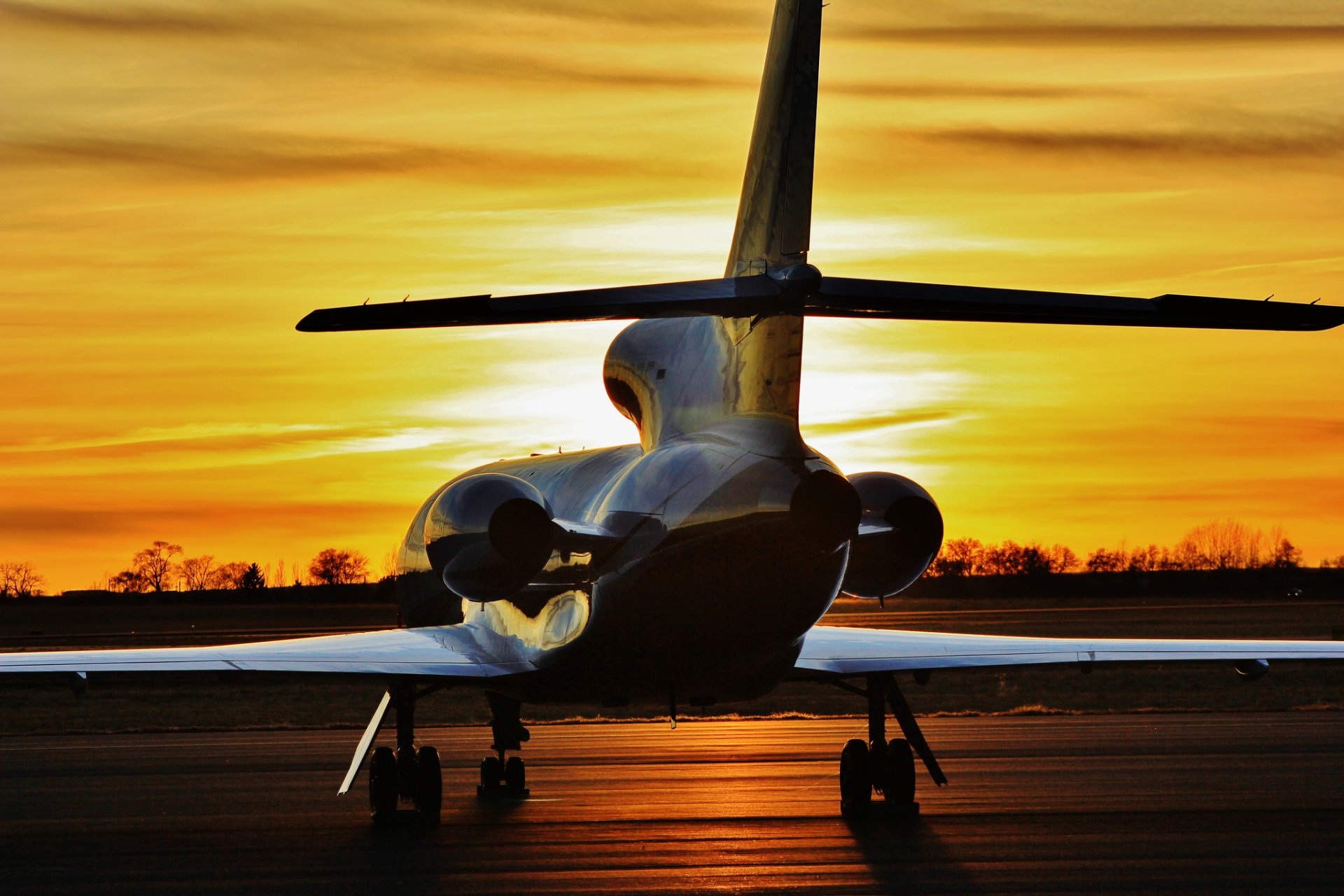 dassault falcon jet administrativo avión puesta del sol