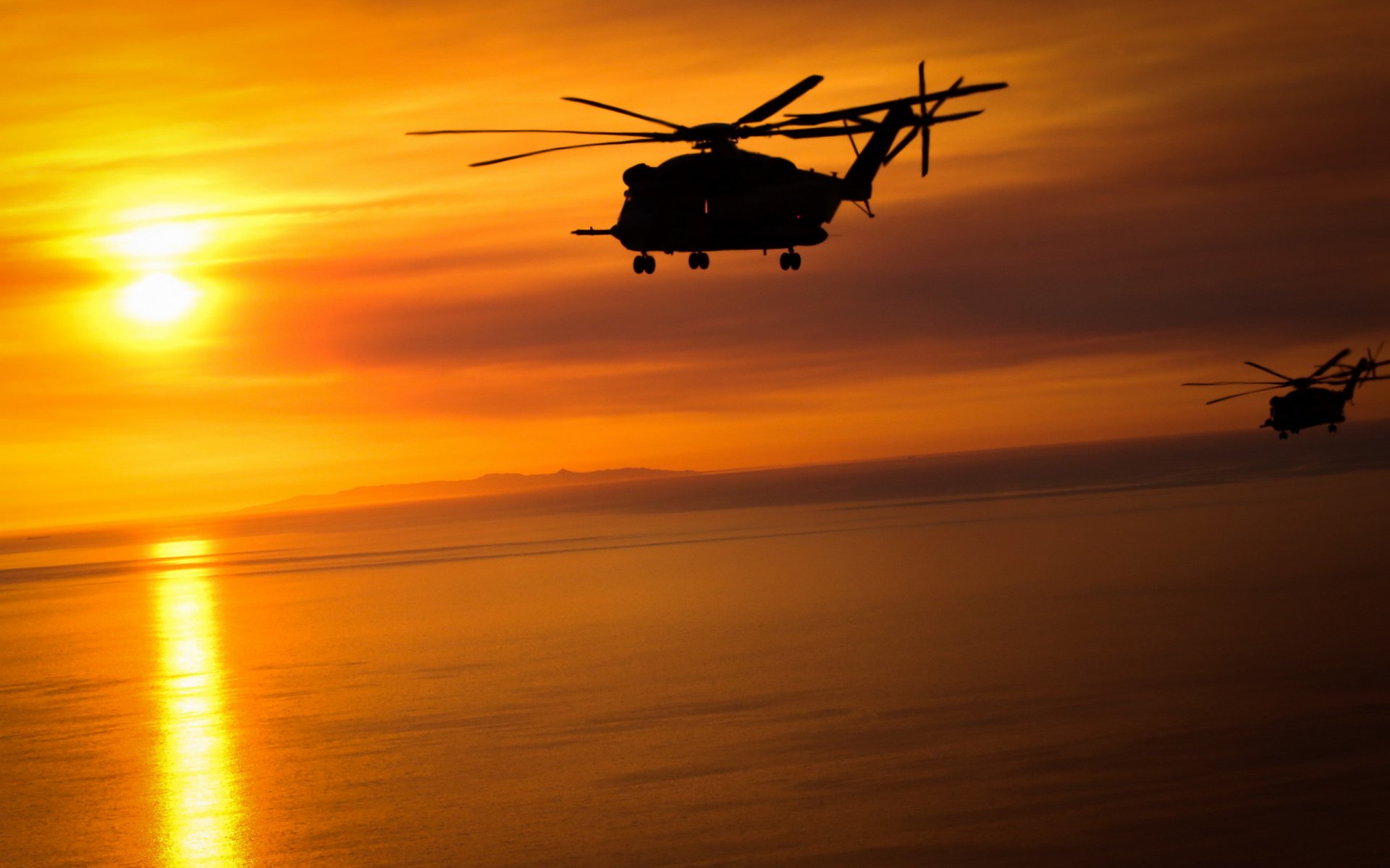 aviación puesta del sol sikorsky ch-53