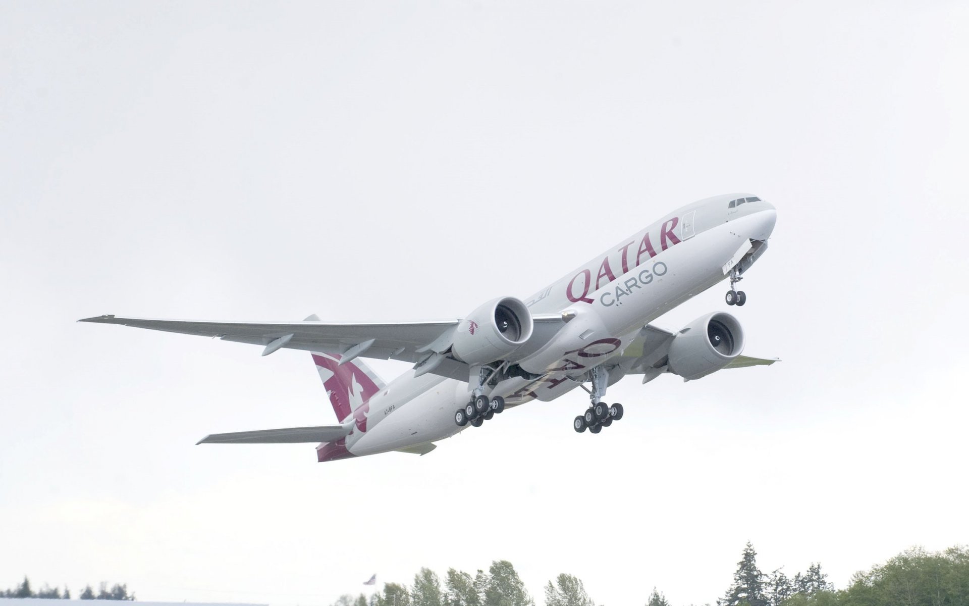 boeing b-777 qatar cargo avion châssis moteur ailes