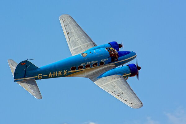 The plane performs aerobatics