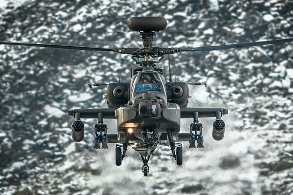 Apache helicopter performs the task