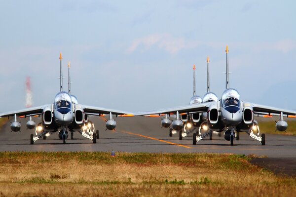 Powerful aviation equipment at the airfield