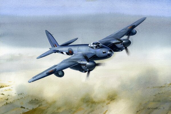 De havilland mosquito british aircraft art