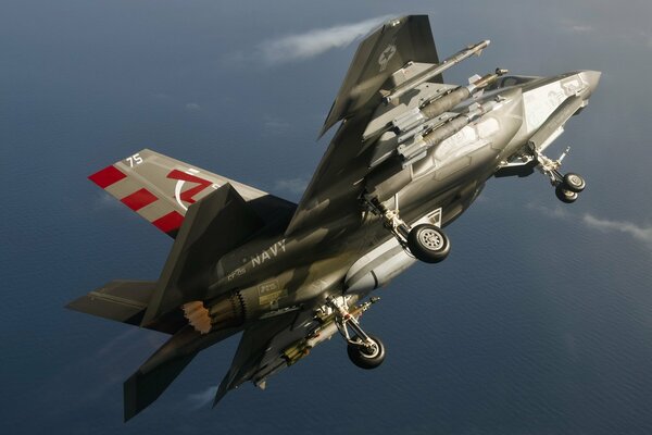 Armed to the nines, a beautiful f-35c aircraft