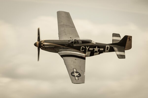 Caccia monoposto Mustang p - 51D in volo