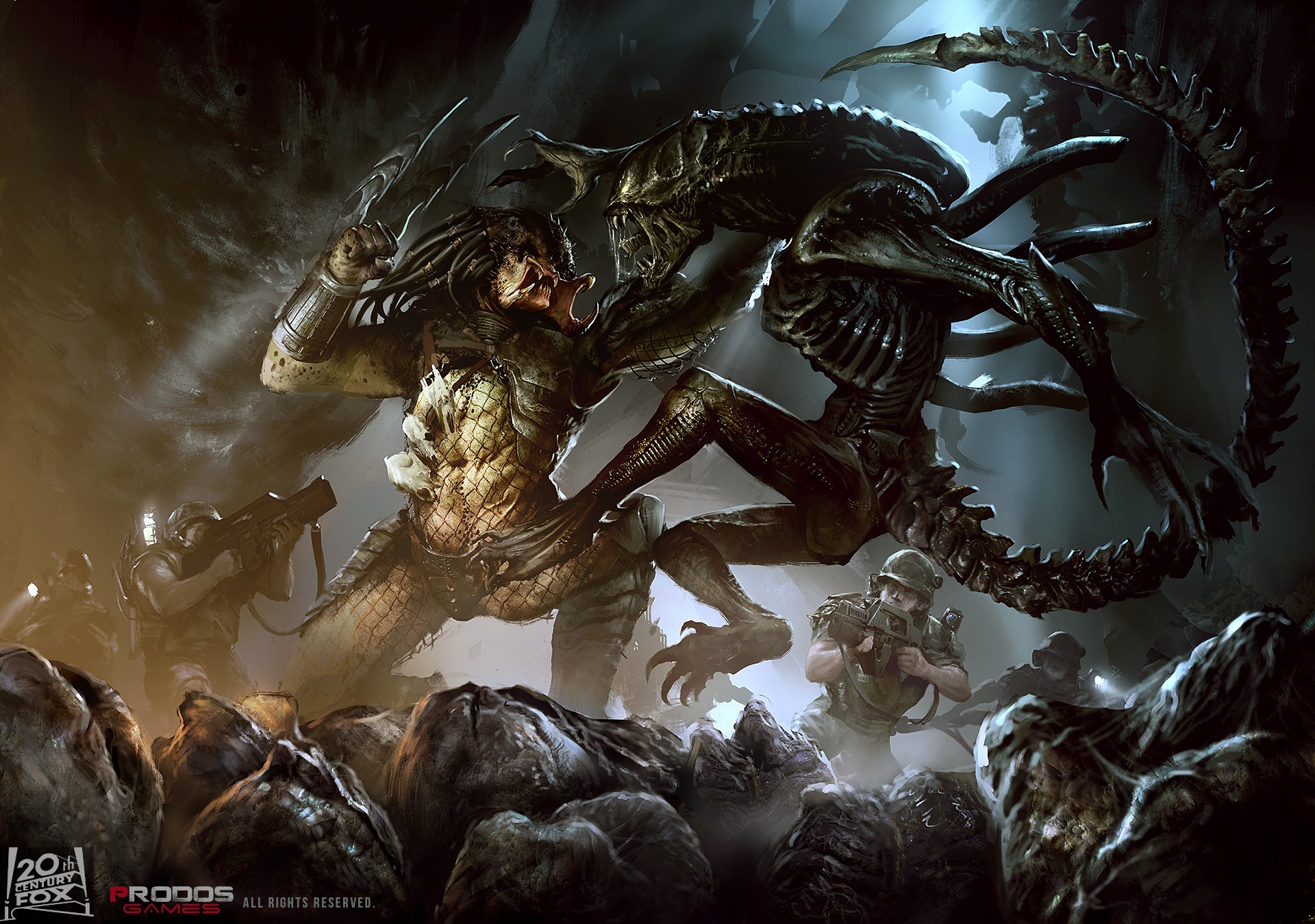 alien vs prédateur alien prédateur giger marines art soldats étrangers xenomorph avp