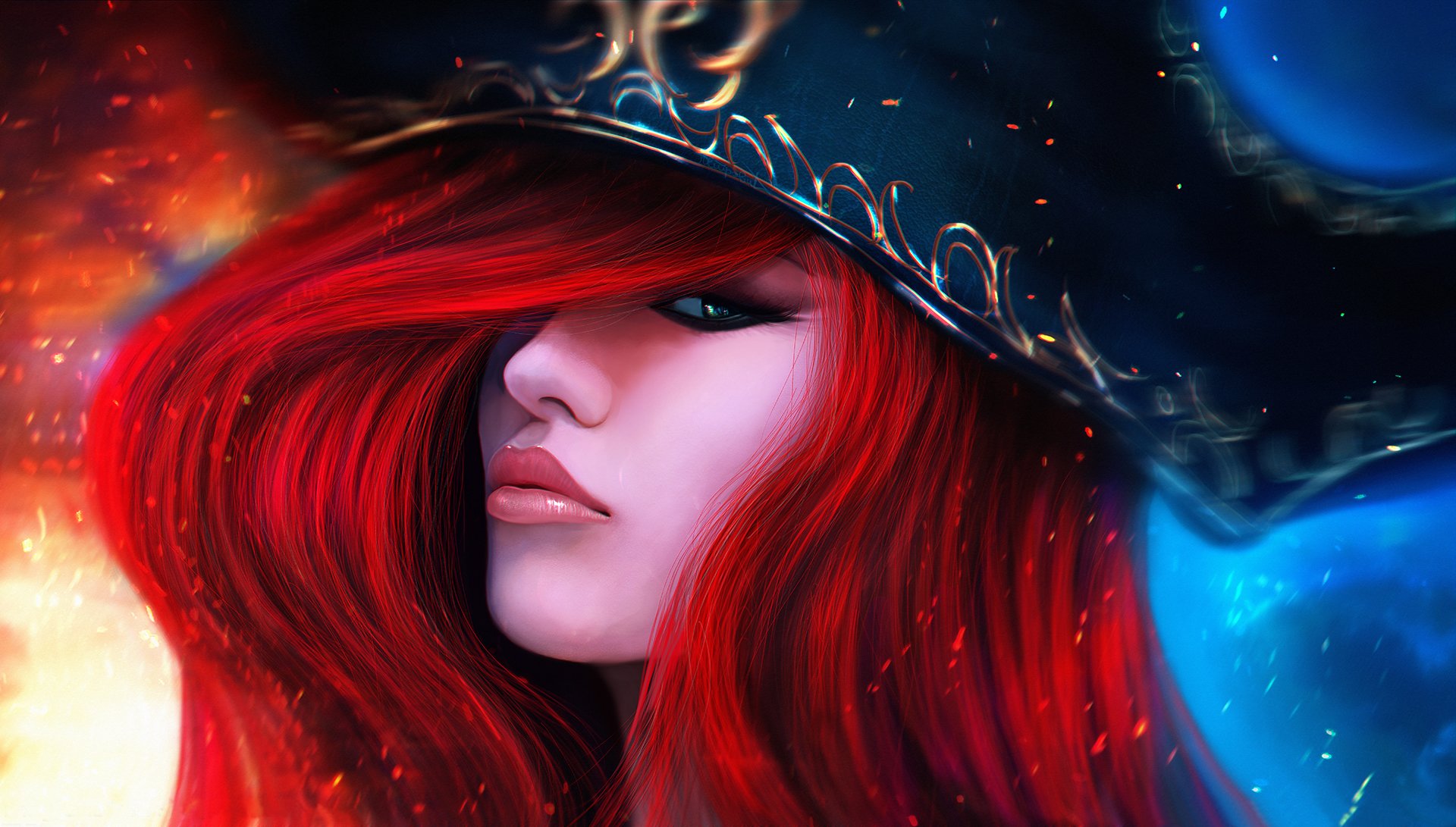 miss fortune lol chica sombrero pelirroja bounty hunter league of legends