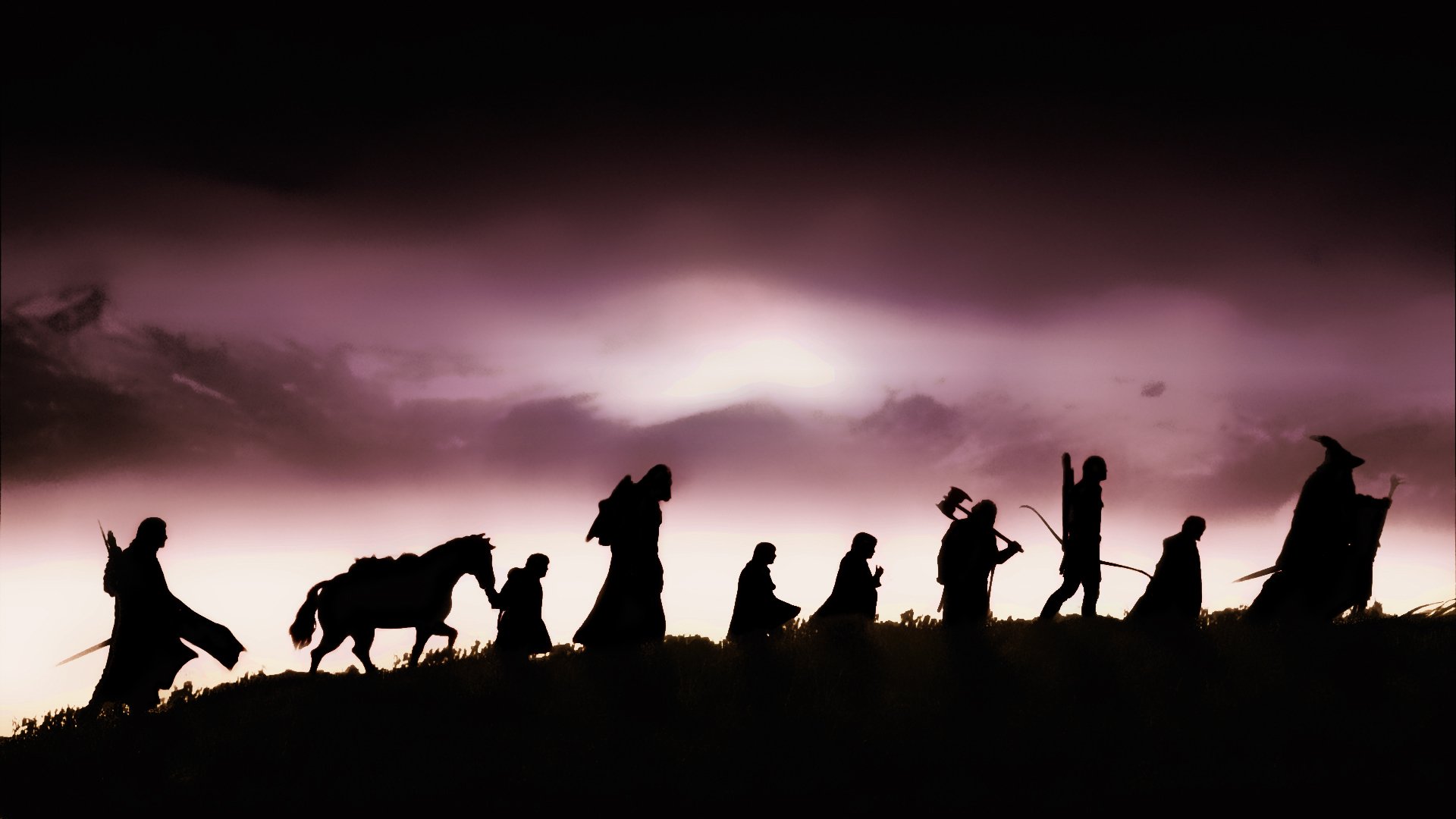 lord of the rings fellowship of the ring silhouette