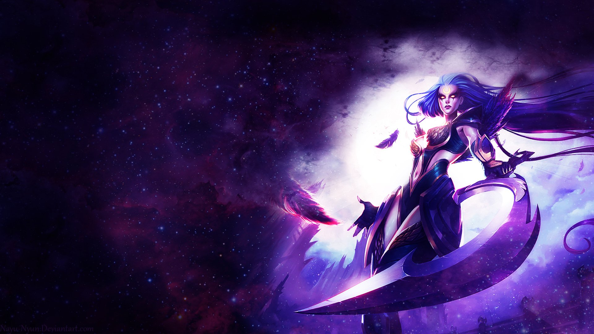 kunst diana league of legends mädchen waffen