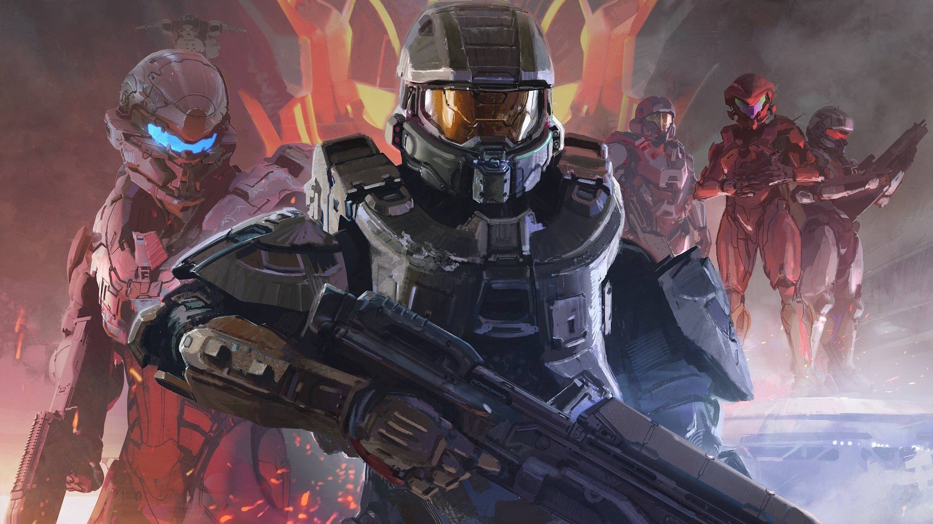 halo 5: guardians 343 industries microsoft master chief halo weapon art view