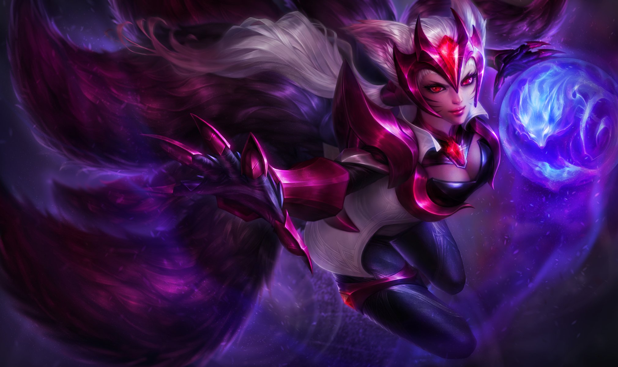 ahri lol pelle nove volpi volpe fan art league of legends