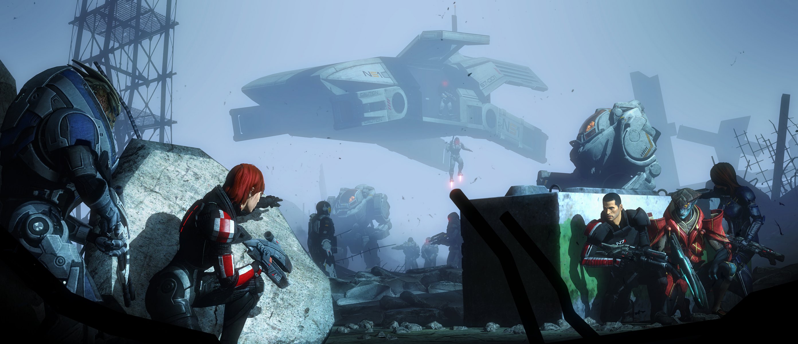 cerberus mass effect shepard garrus vacarian javik ashley williams ut - 47 kodiak drop shuttle