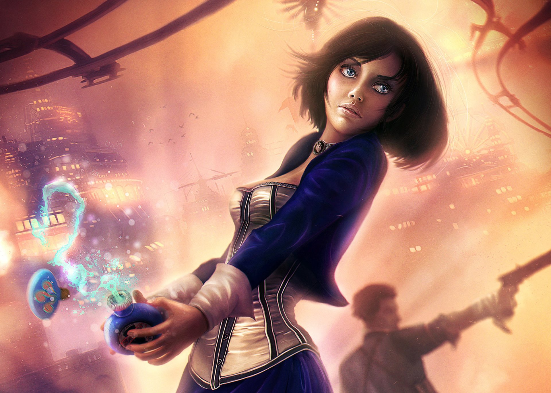 bioshock infinite bioshock booker dewitt energía sales fan art girl vestido elizabeth