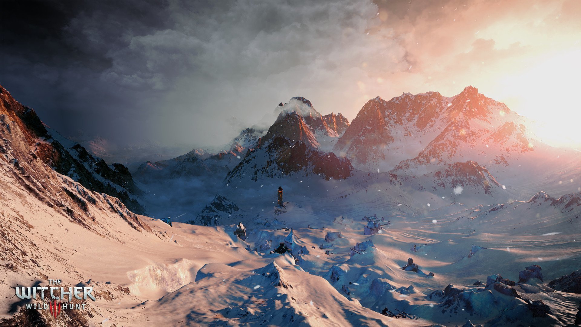 the witcher 3: caza salvaje cd projekt red the witcher montañas nieve invierno arte