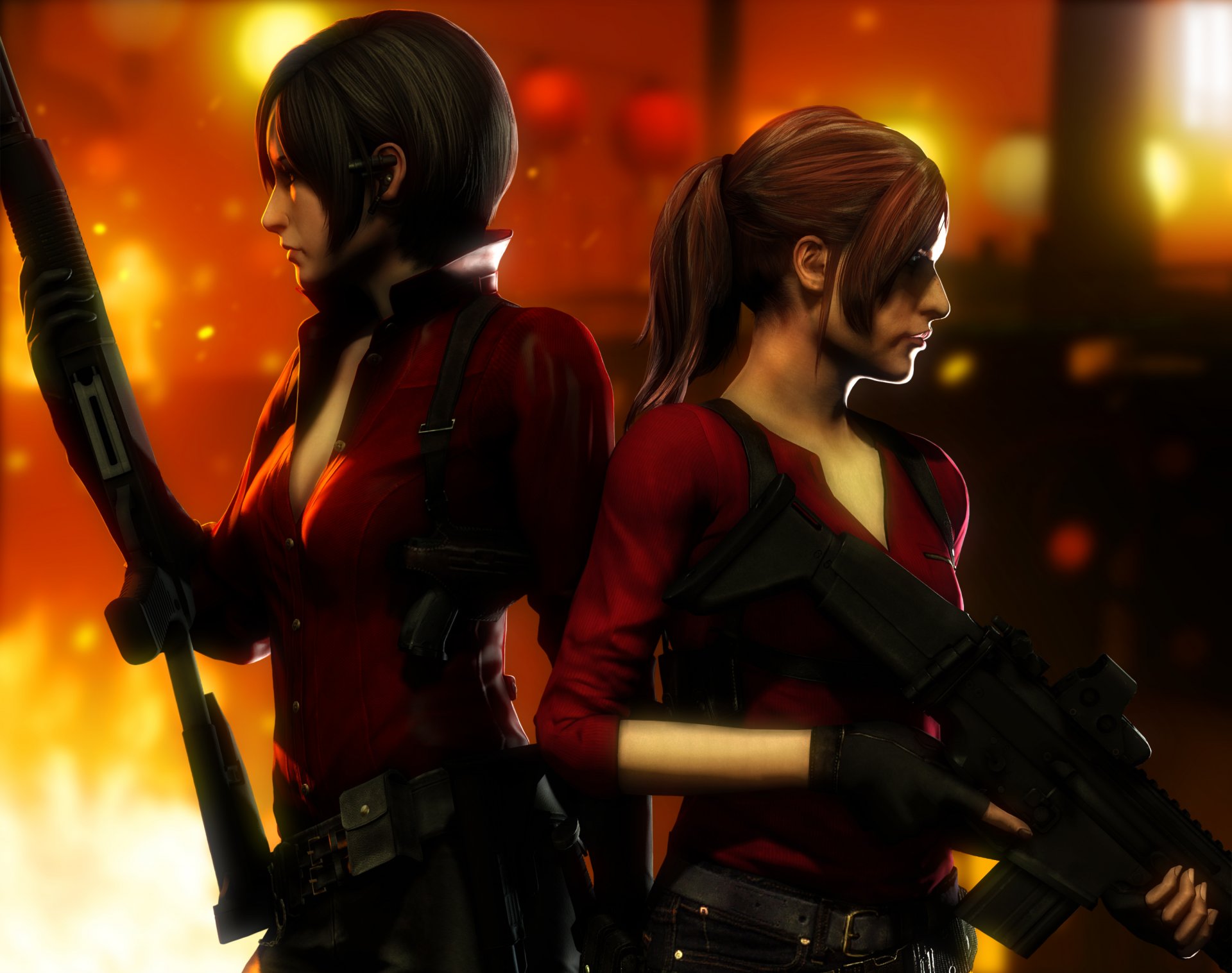 ada wong claire redfield resident evil capcom girls weapon