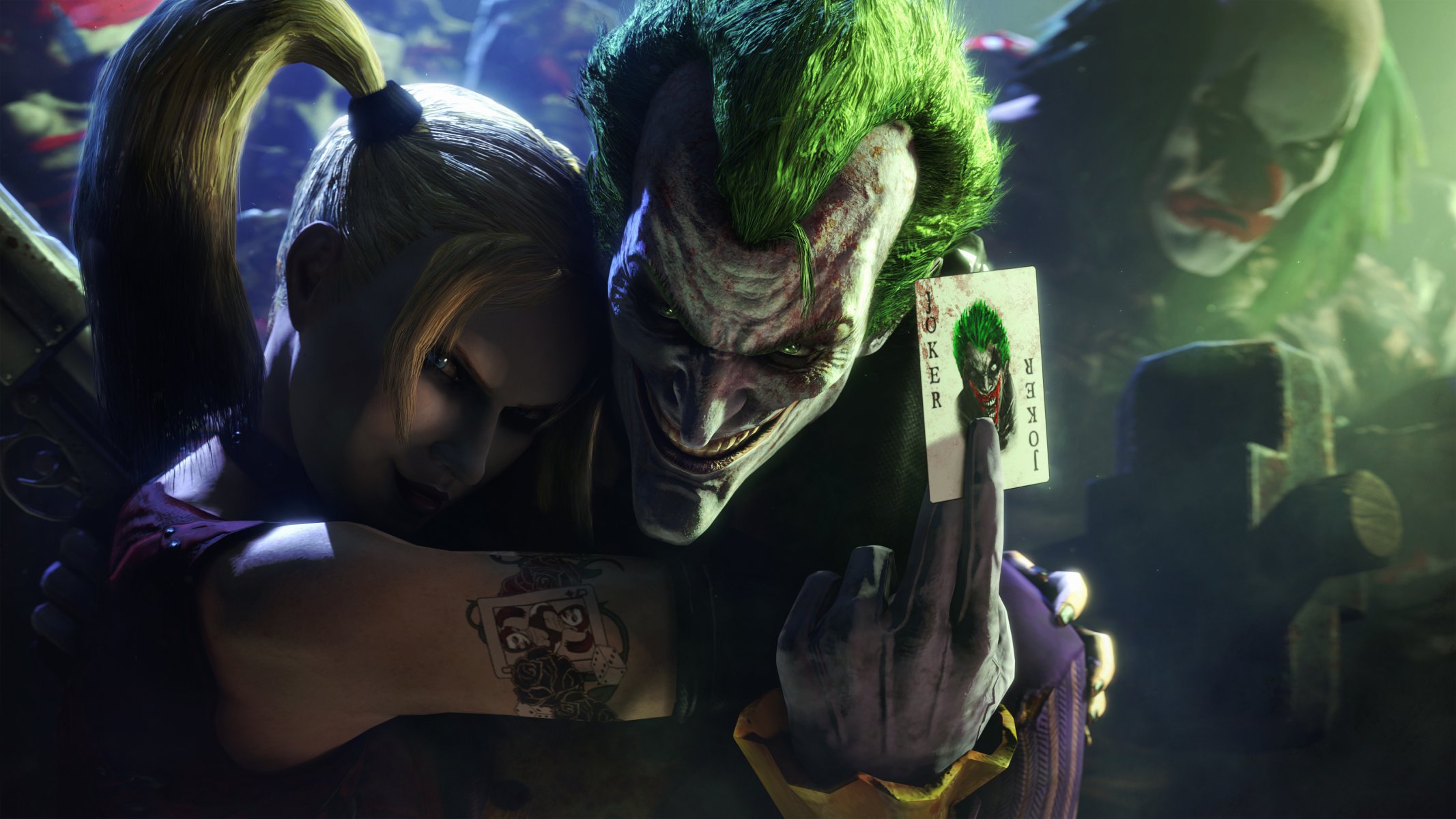 sourire harleen francis quinzel visage joker harley quinn batman: arkham city carte