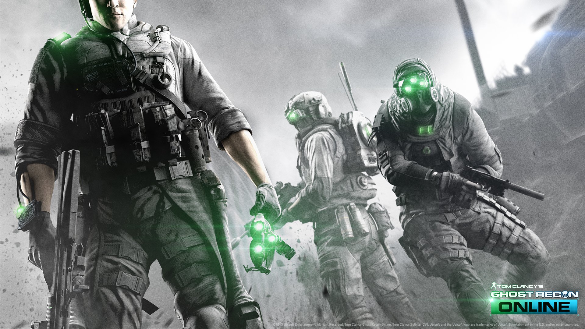 tom clancy ghost recon online dlc splinter cell soldaten kämpfer kugelsichere weste waffen kopfhörer hologramm schalldämpfer nachtsichtbrille logo ubisoft singapore ubisoft entertainment