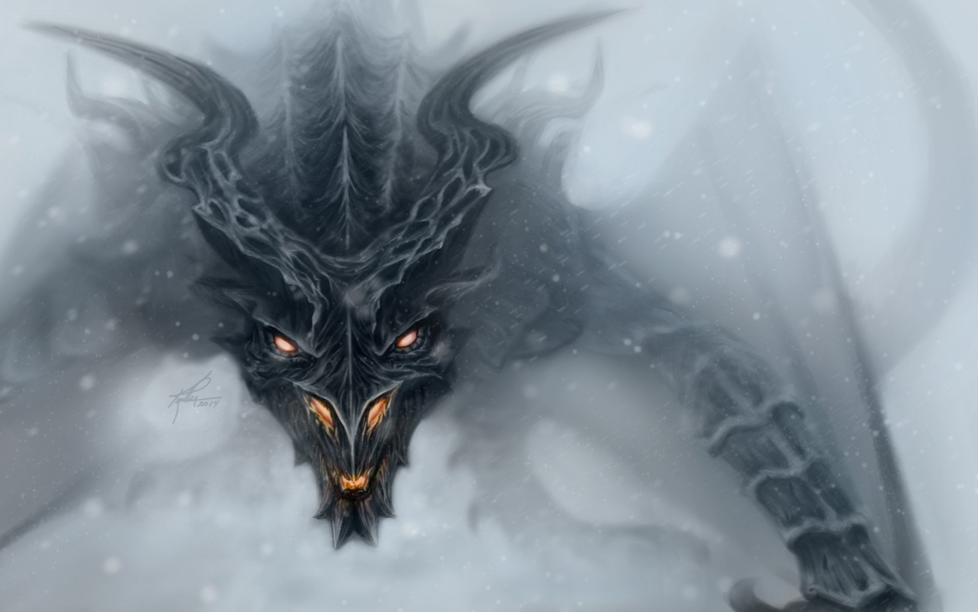 art dragon face alduin skyrim