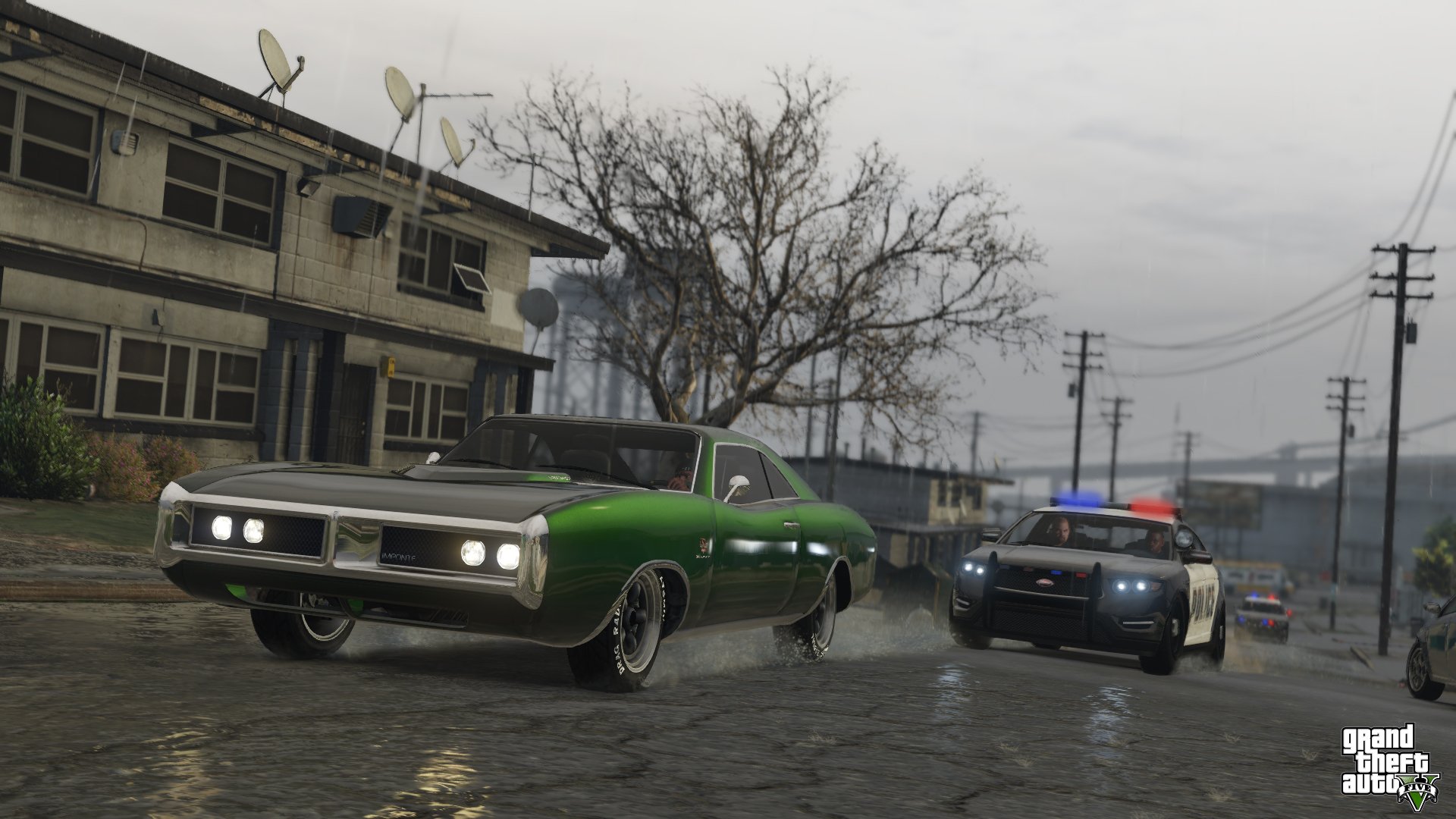 grand theft auto v gta 5 los santos polizei verfolgungsjagd regen straße