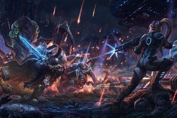 Fantastische Wallpaper mit Charakteren aus Viking, Starcraft, Warcraft und abathur