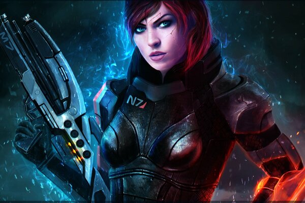 La femme de Shepard Renegade du jeu mass effect