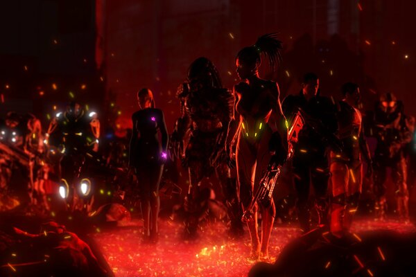 Die Charaktere von Starcraft, mass effect: Raubtier, Shepard, Sarah Kerrigan, Samus Aran sind Halbwertszeit. halogen-Kunst