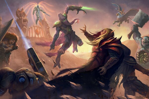 Fantastic wallpapers with diablo 3, starcraft and warcraft characters