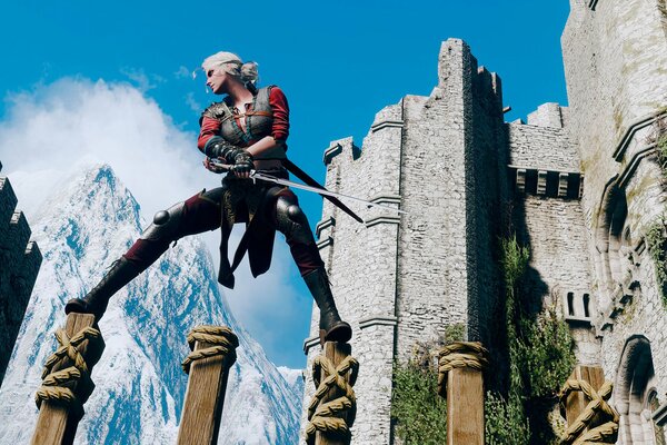 Witcher 3. die Wilde Jagd. die Hexe an den Pfosten. ciri