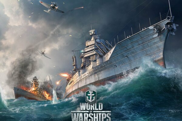 Arte con buques de guerra de world of warships