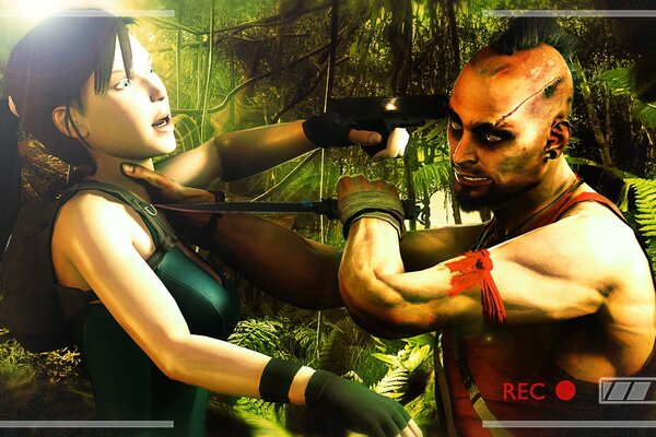 Lara Croft esquive habilement le couteau dans le jeu