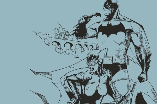 Cómic con Batman en el estilo minimalista