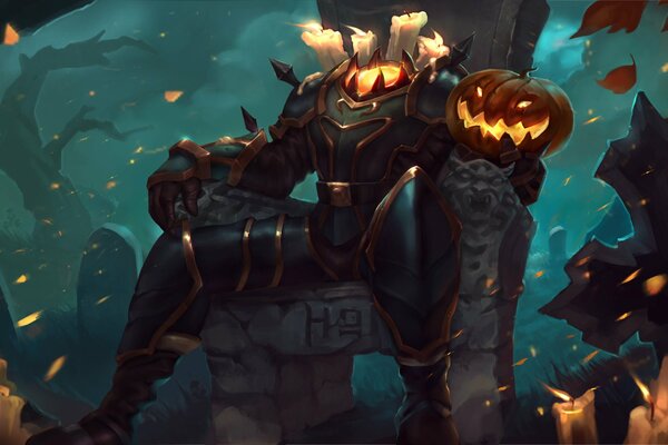 Heroes without a head in the pumpkin cemetery