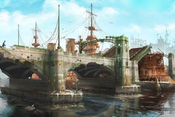 Art avec un pont de fallout 4 par bethesda game studios