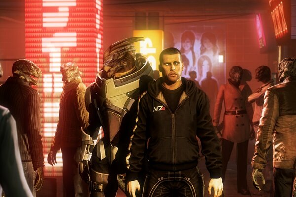 Art fantastique avec des personnages de mass effect