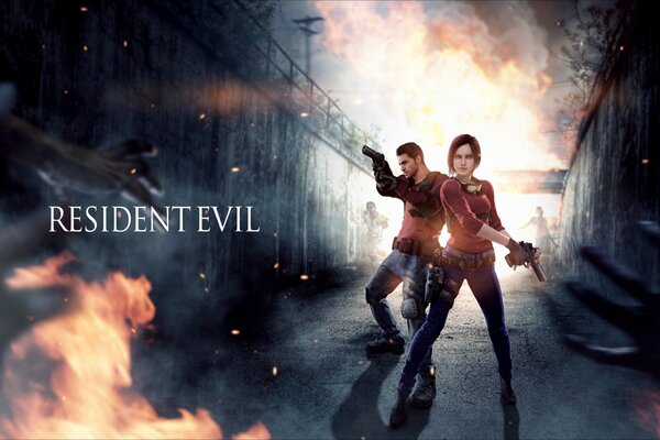 Fan-Kunst mit Charakteren aus resident evil