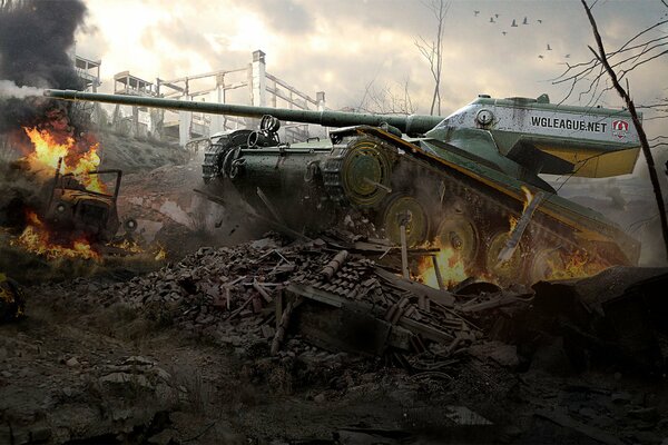 Serbatoio potente dal gioco World of Tanks azione TV