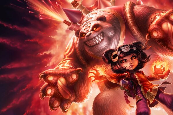 Annie de League of Legends en el fondo de un Panda