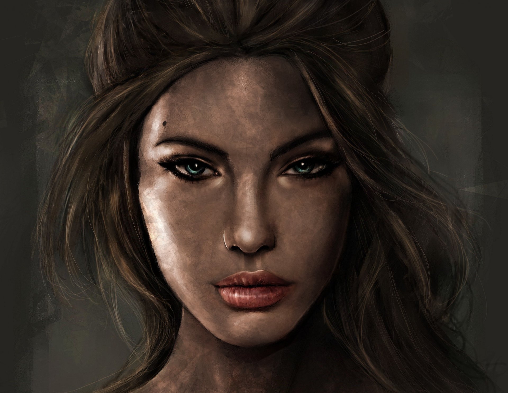 lara croft tomb raider arte ragazza ritratto viso sguardo capelli