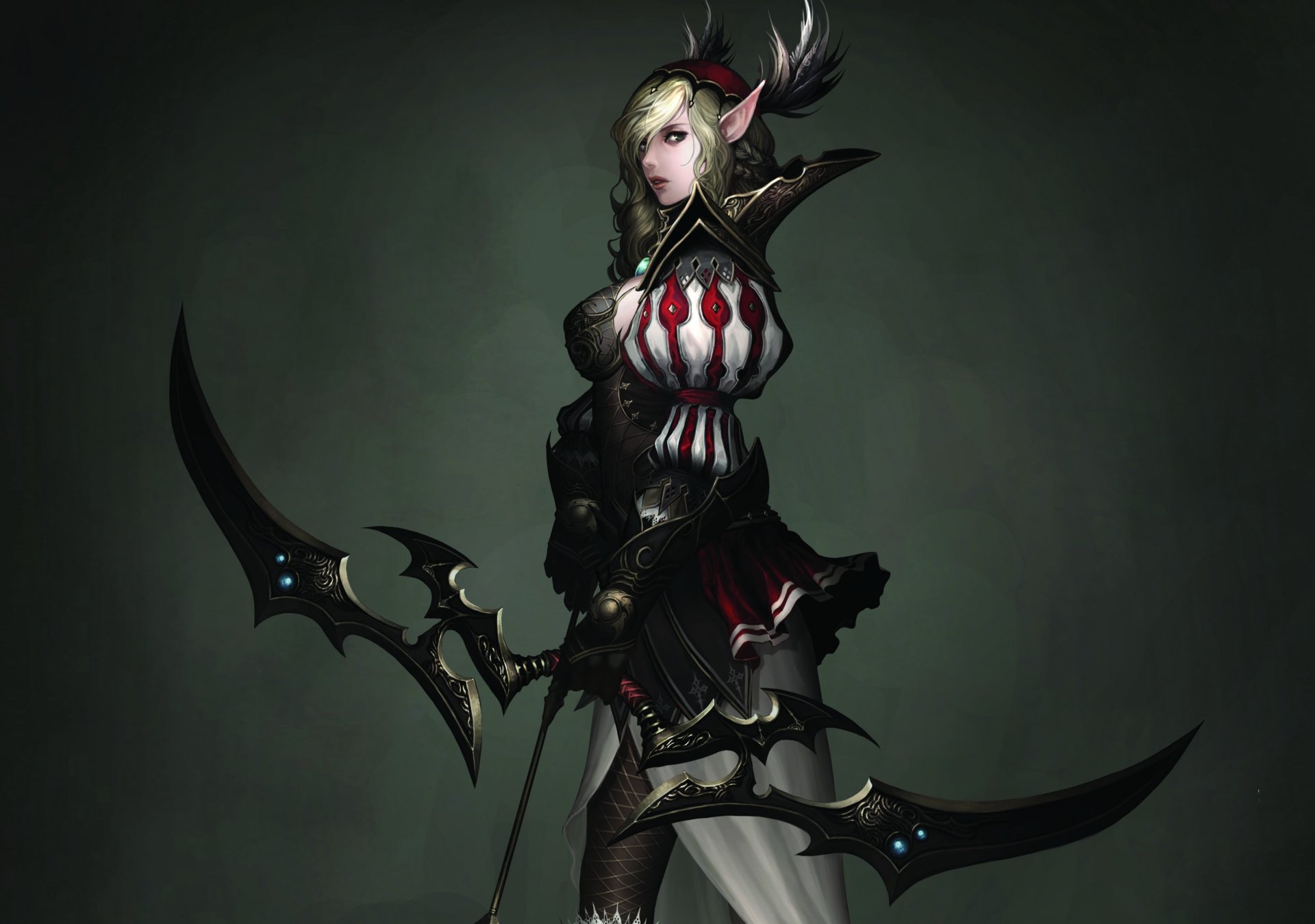 arte atlantica online chica elfo fondo arco arquera