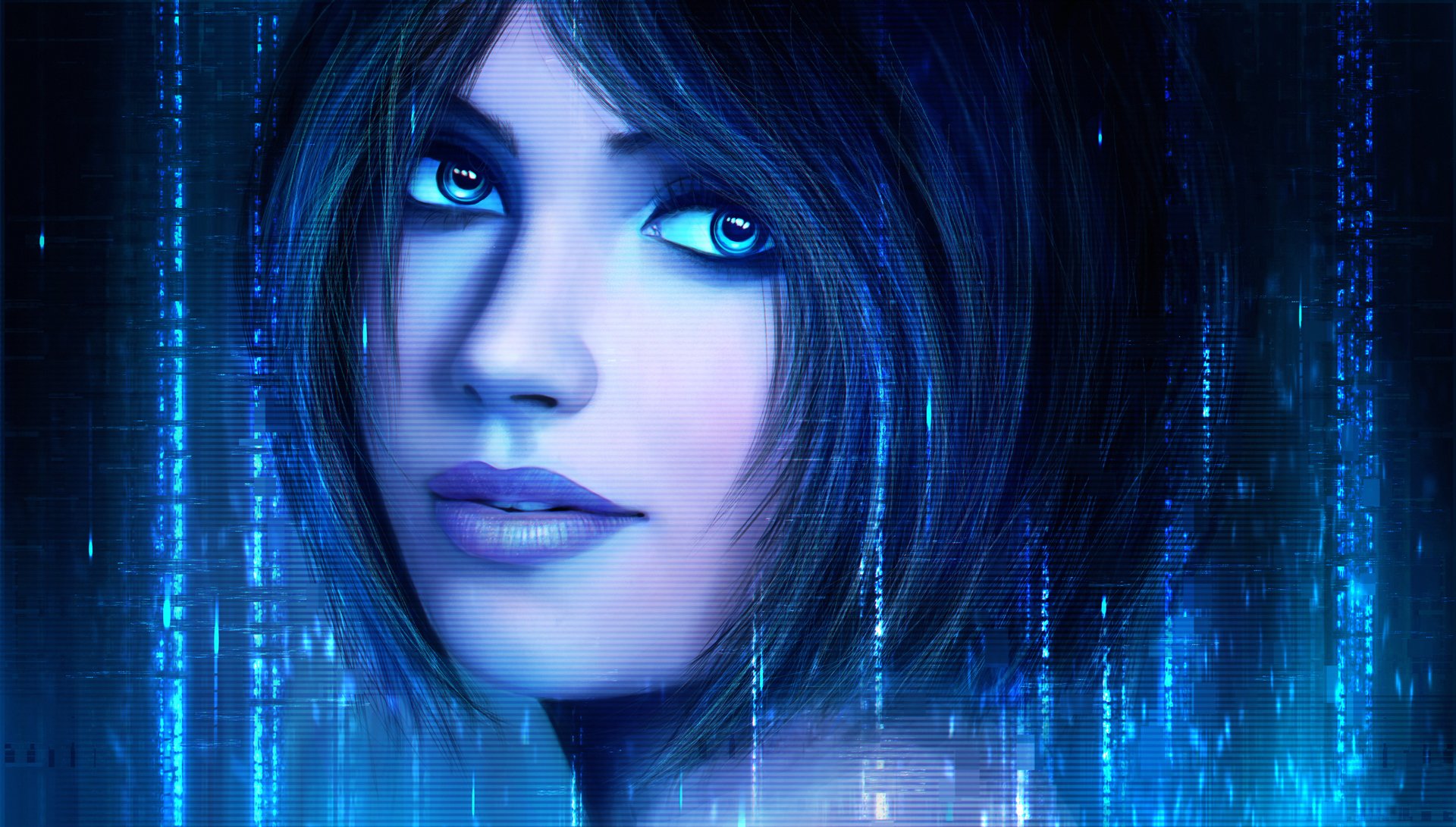 cortana ai halógeno cara