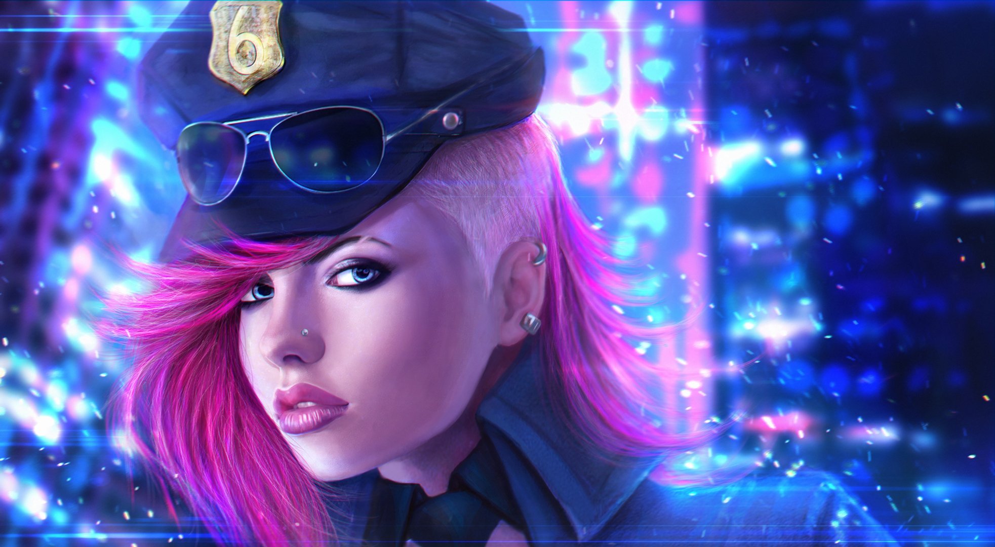 league of legends pink officer vi the piltover enforcer sunglasses girl