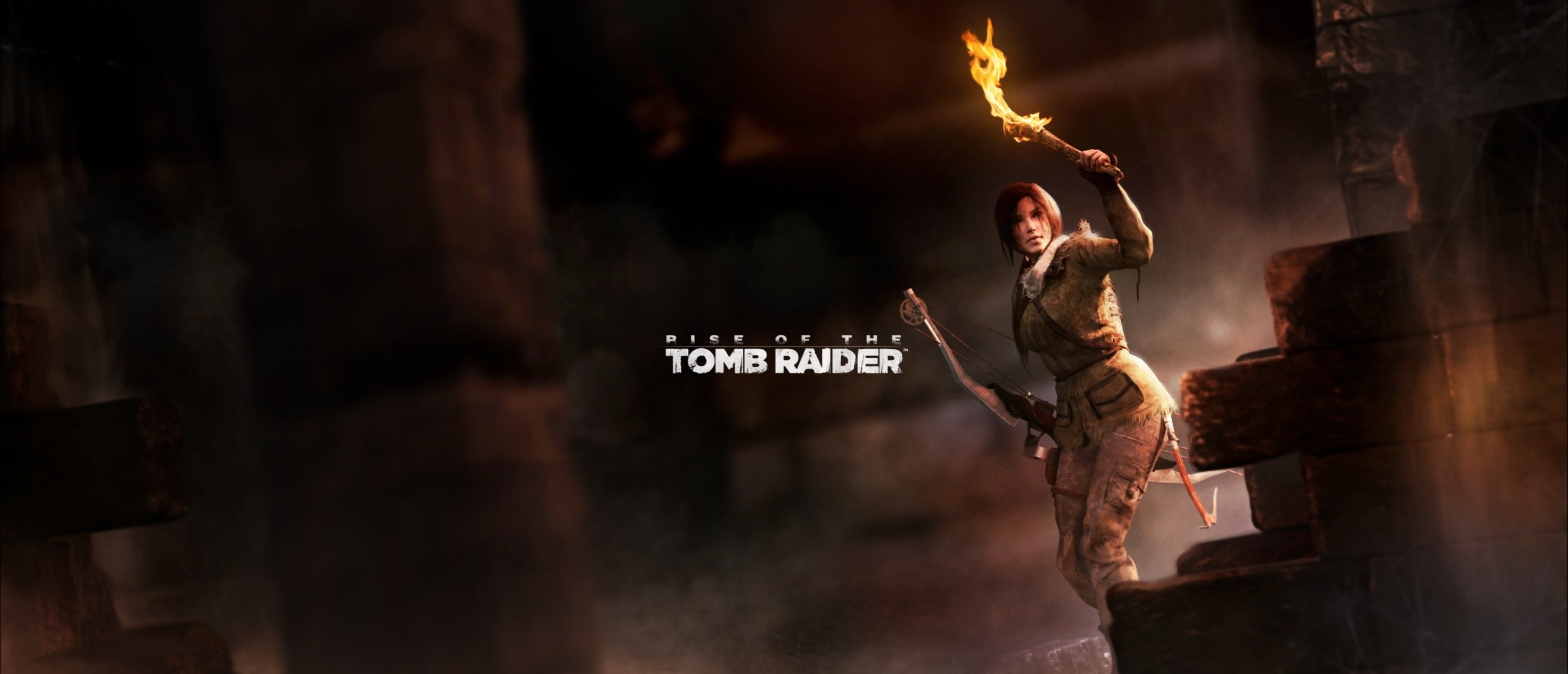 lara croft tomb raider rise of tomb raider torch bow cave