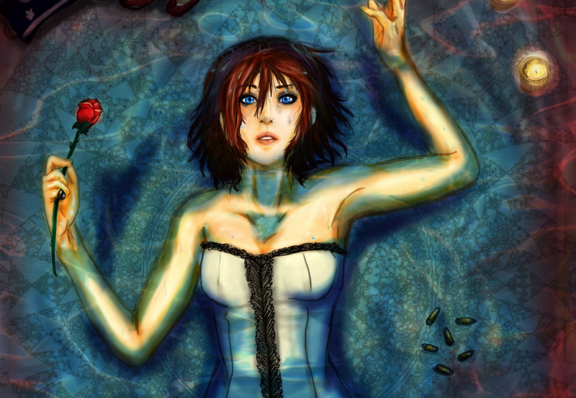 bioshock elizabeth art is water rose