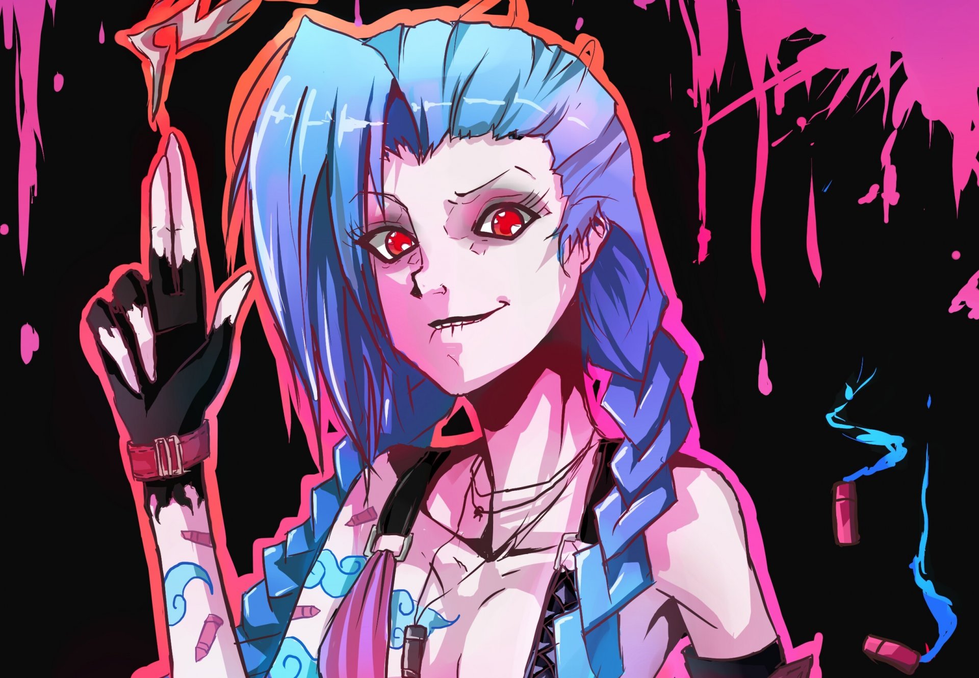 jinx league of legends kunst mädchen